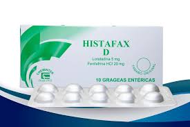 HISTAFAX D (Loratadina 5 mg+Fenilerina HCI 20 mg) *10 GRAGEAS ENTERICAS - FARMACIA NUEVO MILENIO