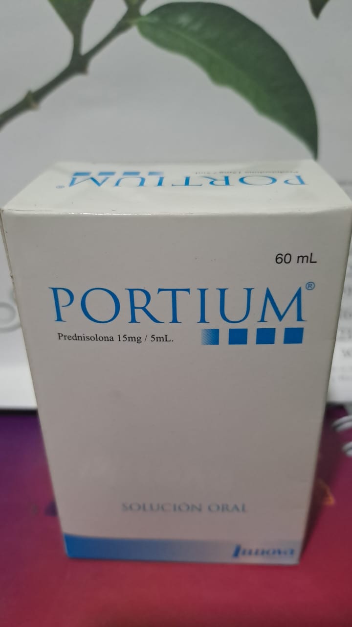 PORTIUM (Prednisolona 15 ml / 5 ml ) SOLUCION ORAL 60 ML  - FARMACIA NUEVO MILENIO