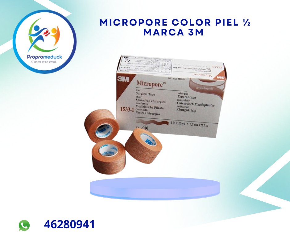 MICROPORE COLOR PIEL de 1/2" MARCA 3M - PROPROMEDYCK