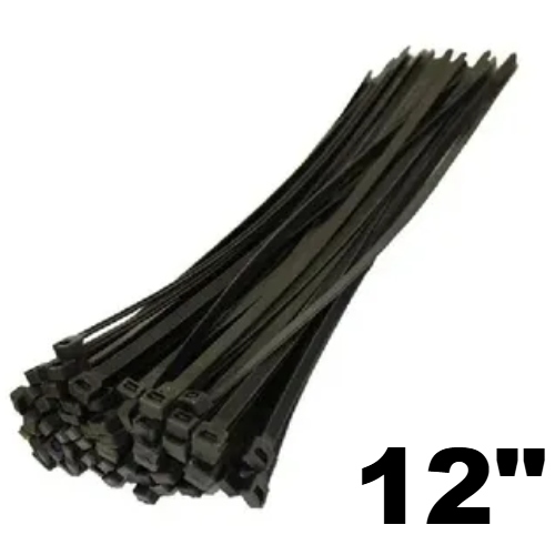Bolsa Abrazadera Plastica 12" Negra (3P-011B) Ancha 50 Unidades - Repuestos y Lubricantes Vicent's