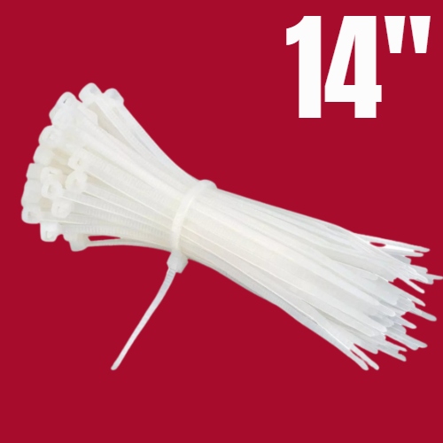 Bolsa Abrazadera Plastica 14" Blancas Bolsa de 100 Unidades (F16609) - Repuestos y Lubricantes Vicent's