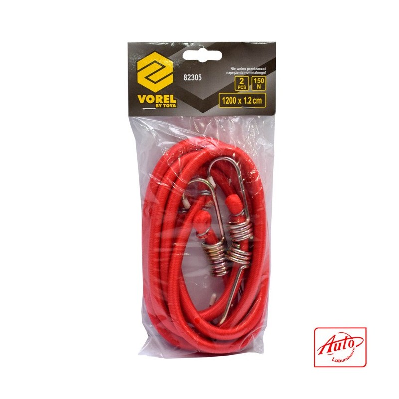 Bolsa Con Tensores Elasticos (2 Pcs) 1.2 Metros Largo VOREL - Repuestos y Lubricantes Vicent's