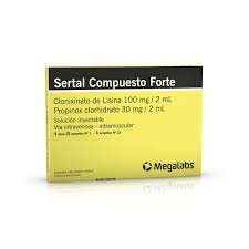 SERTAL COMPUESTO (Clonixinato de Lisina 100 mg / 2 Propinox Clorhidrato 15 ml /2 ml) SOLUCION INYECTABLE * PAR 2 DOSIS - FARMACIA NUEVO MILENIO