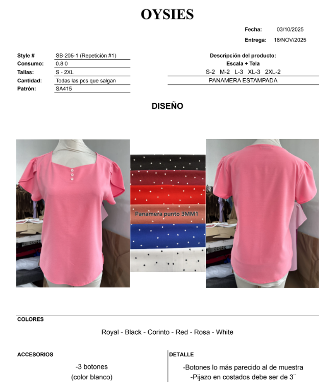 SB205-1 Segunda - Oysies