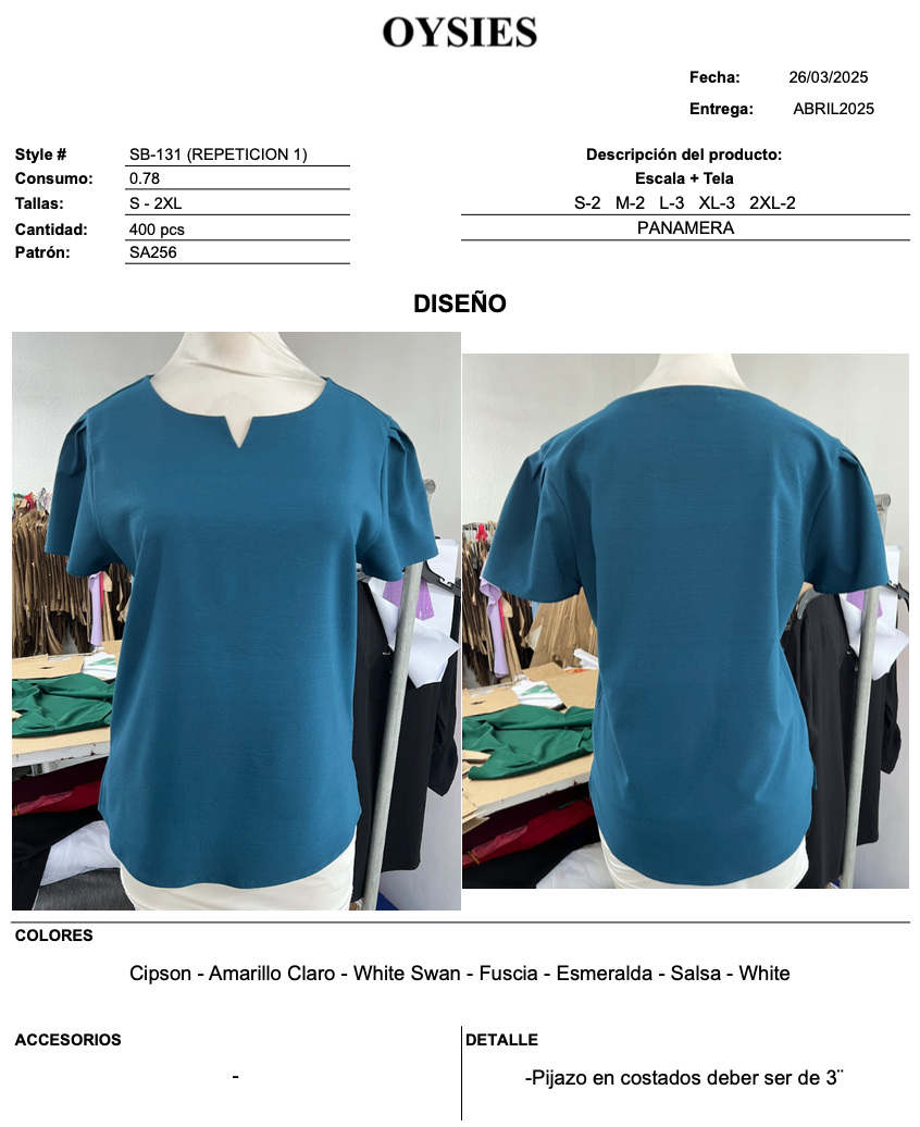 SB131 Oferta - Oysies