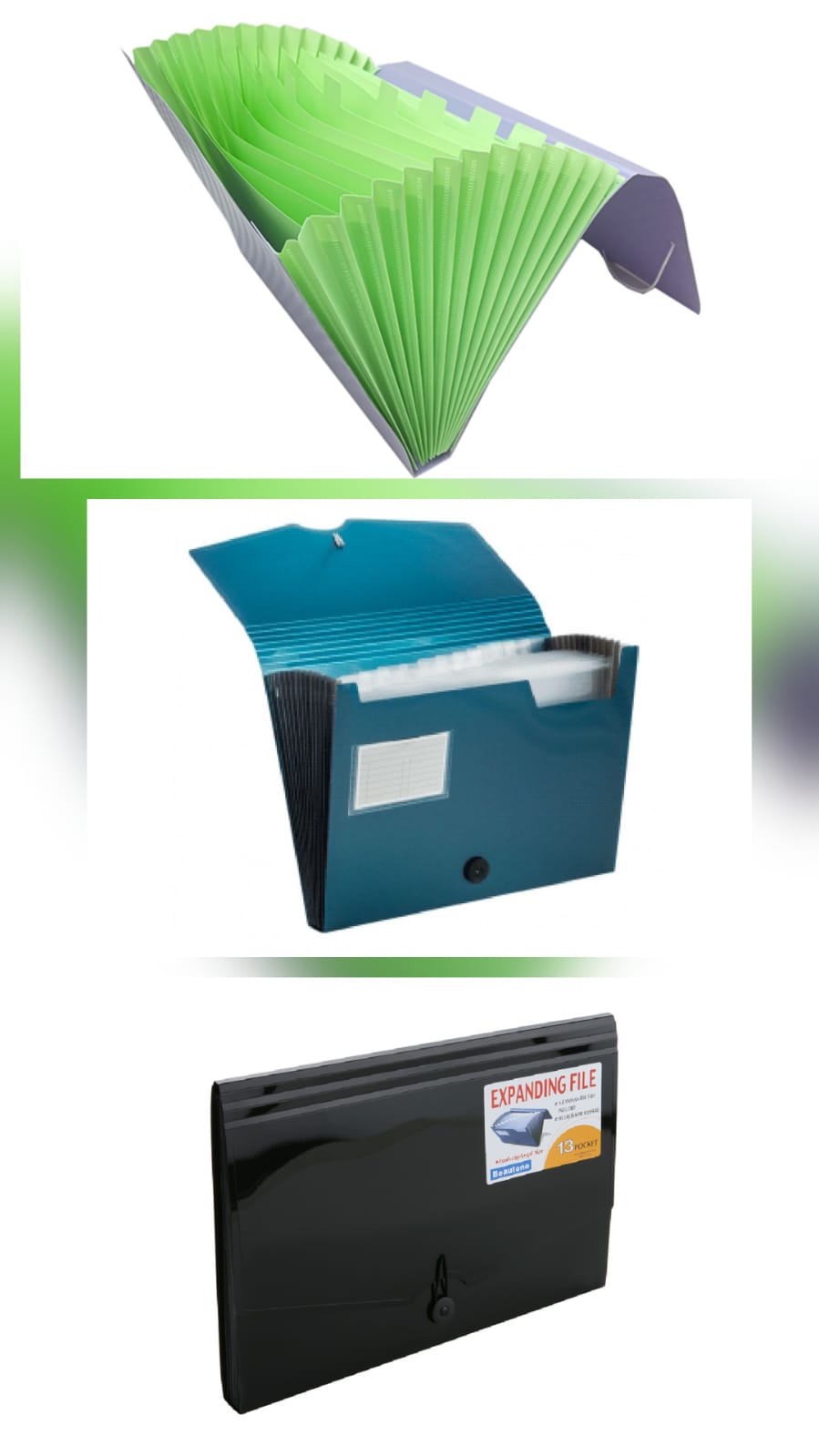 FOLDER EXPANDIBLE CON DIVISIONES Y ELÁSTICO COLOR CELESTE - Distribuidora Escolar Los Riscos