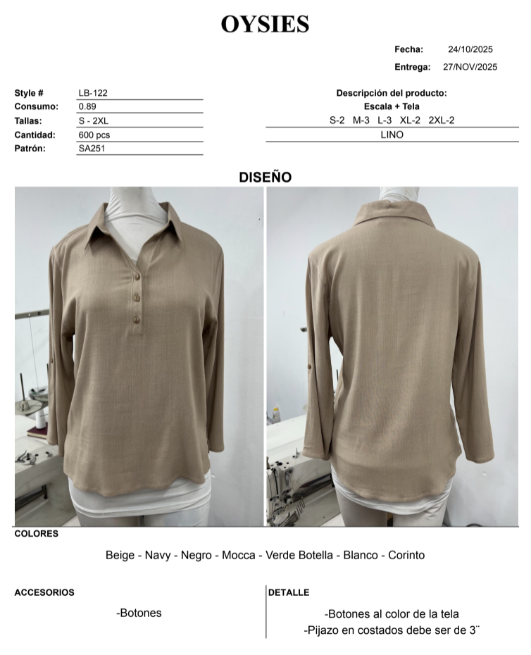 LB122-C Segunda - Oysies