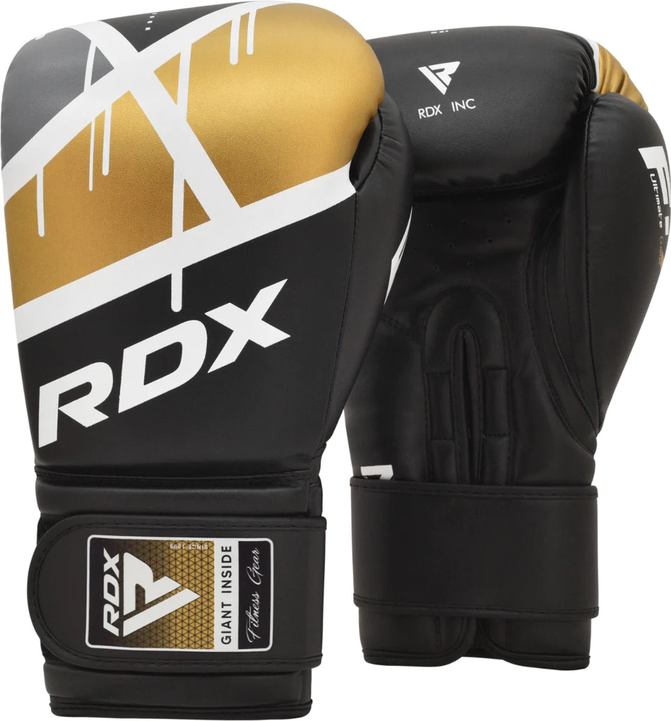 Guante de Boxeo Dorado con Negro 16oz - FUXING S.A