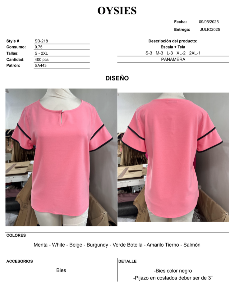 SB218 Oferta - Oysies