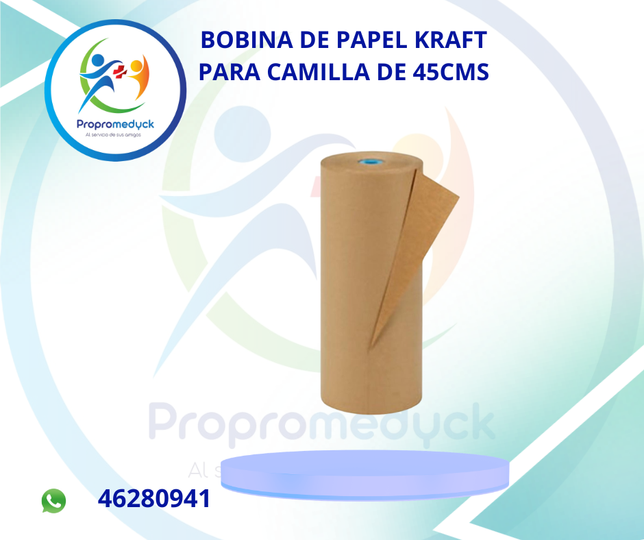 BOBINA DE PAPEL KRAFT DE 45CMS PARA CAMILLA  - PROPROMEDYCK