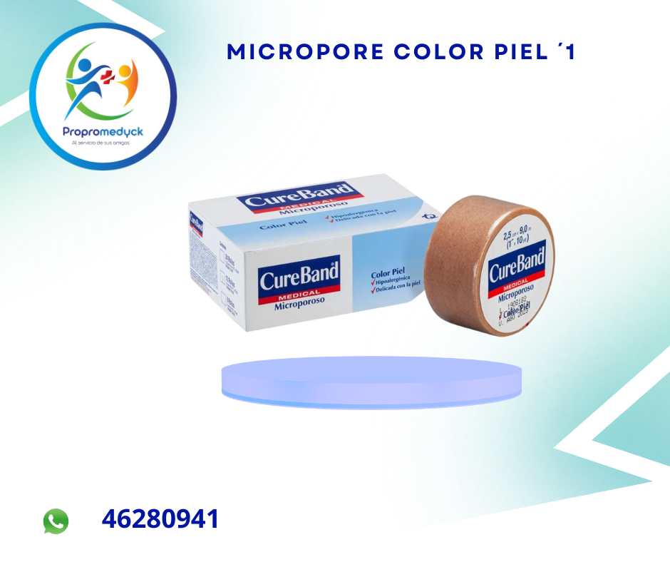 MICROPORE COLOR PIEL DE 1" MARCA CURE BAND  - PROPROMEDYCK