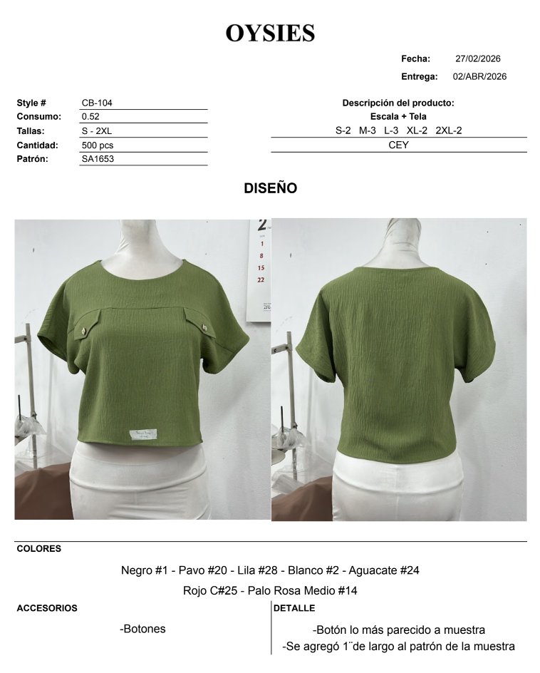 CB104 Segunda - Oysies