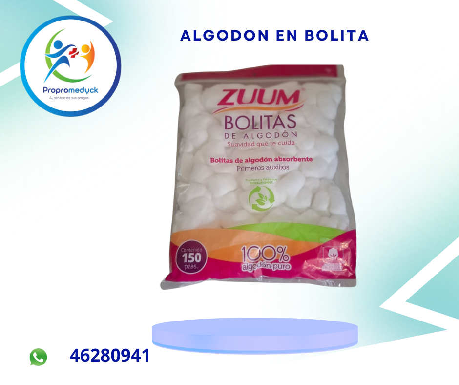 ALGODON EN TORUNDAS BOLSA DE 150 UNIDADES  - PROPROMEDYCK