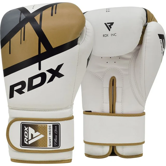 Guante de Boxeo Dorado con Blanco 16oz - FUXING S.A