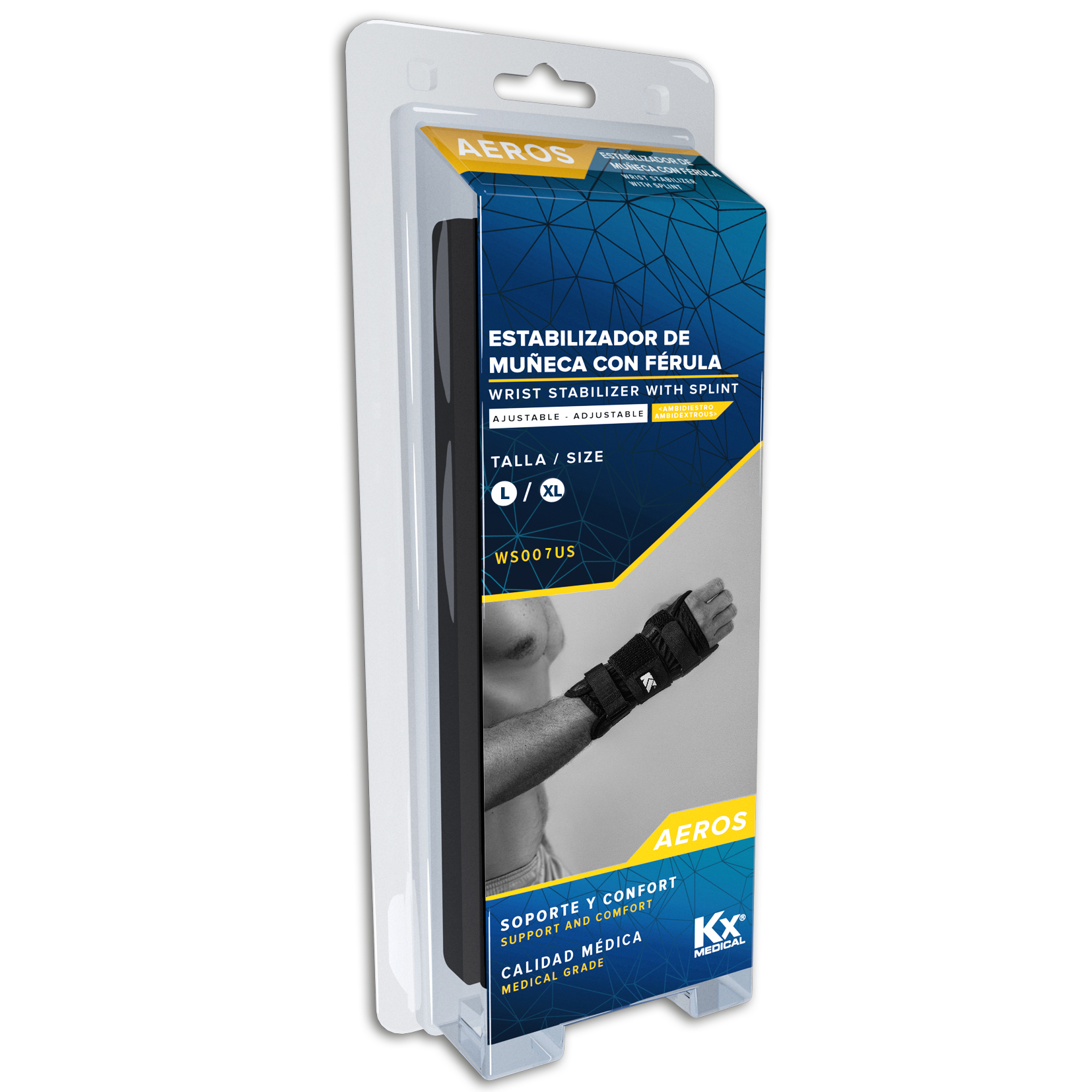 WS007US MUÑEQUERA ESTABILIZADORA CON FERULA KX L-XL - Proveedora De Salud Total, Sociedad Anonima