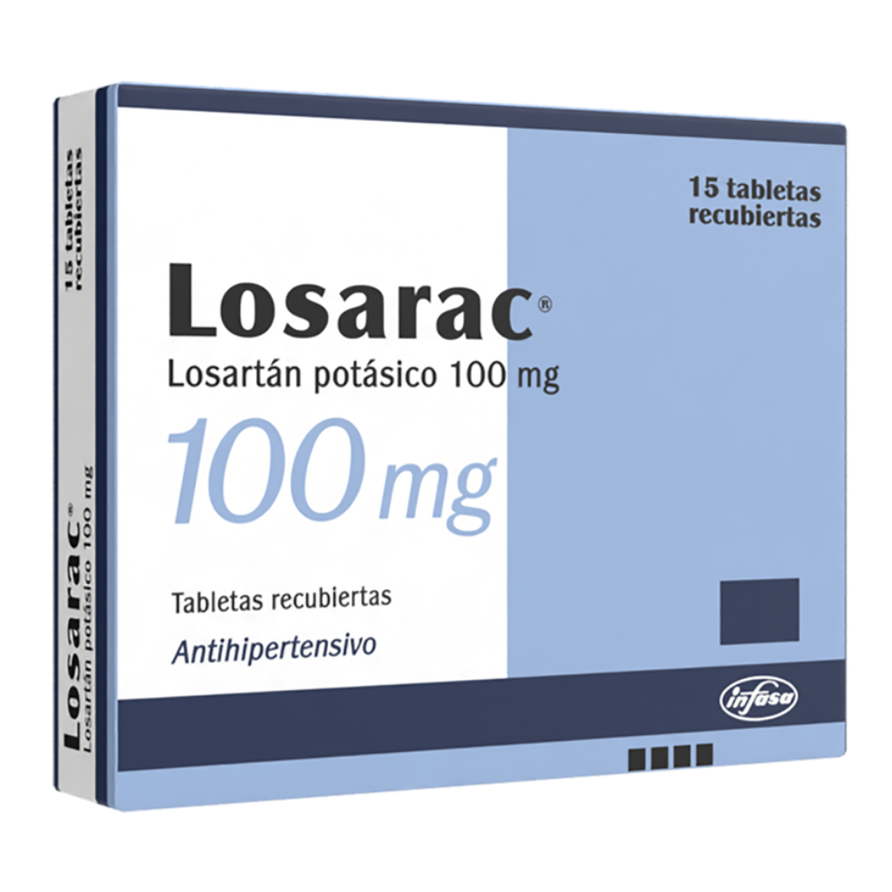 Losarac ( Losartan Potasico 100 mg ) * 15 Tabletas - FARMACIA NUEVO MILENIO