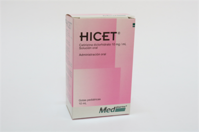 HICET (CETIRIZINA DICLORHIDRATO 10 MG/  *10ML GOTAS - FARMACIA NUEVO MILENIO