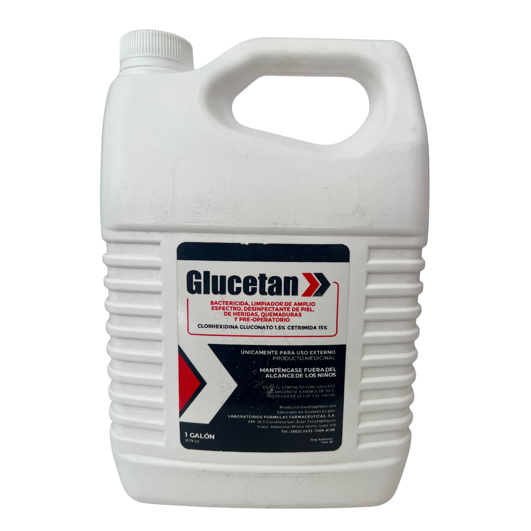 SOLUCION CETRIMIDA CLORHEXIDINA GLUCETAN GALON - Proveedora De Salud Total, Sociedad Anonima