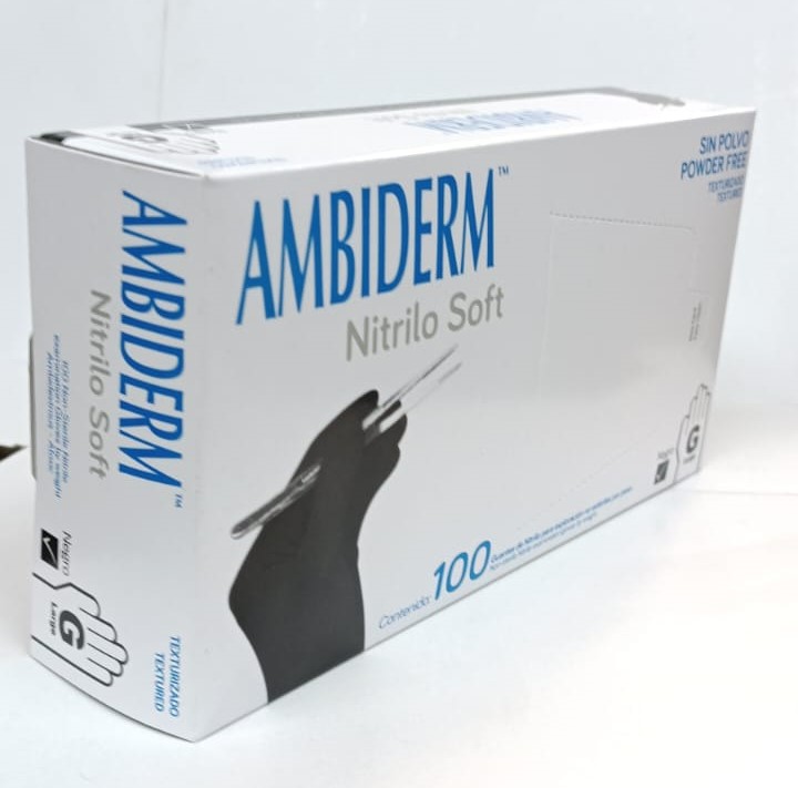GUANTE NITRILO AMBIDERM NEGRO GDE UNIDAD - Proveedora De Salud Total, Sociedad Anonima
