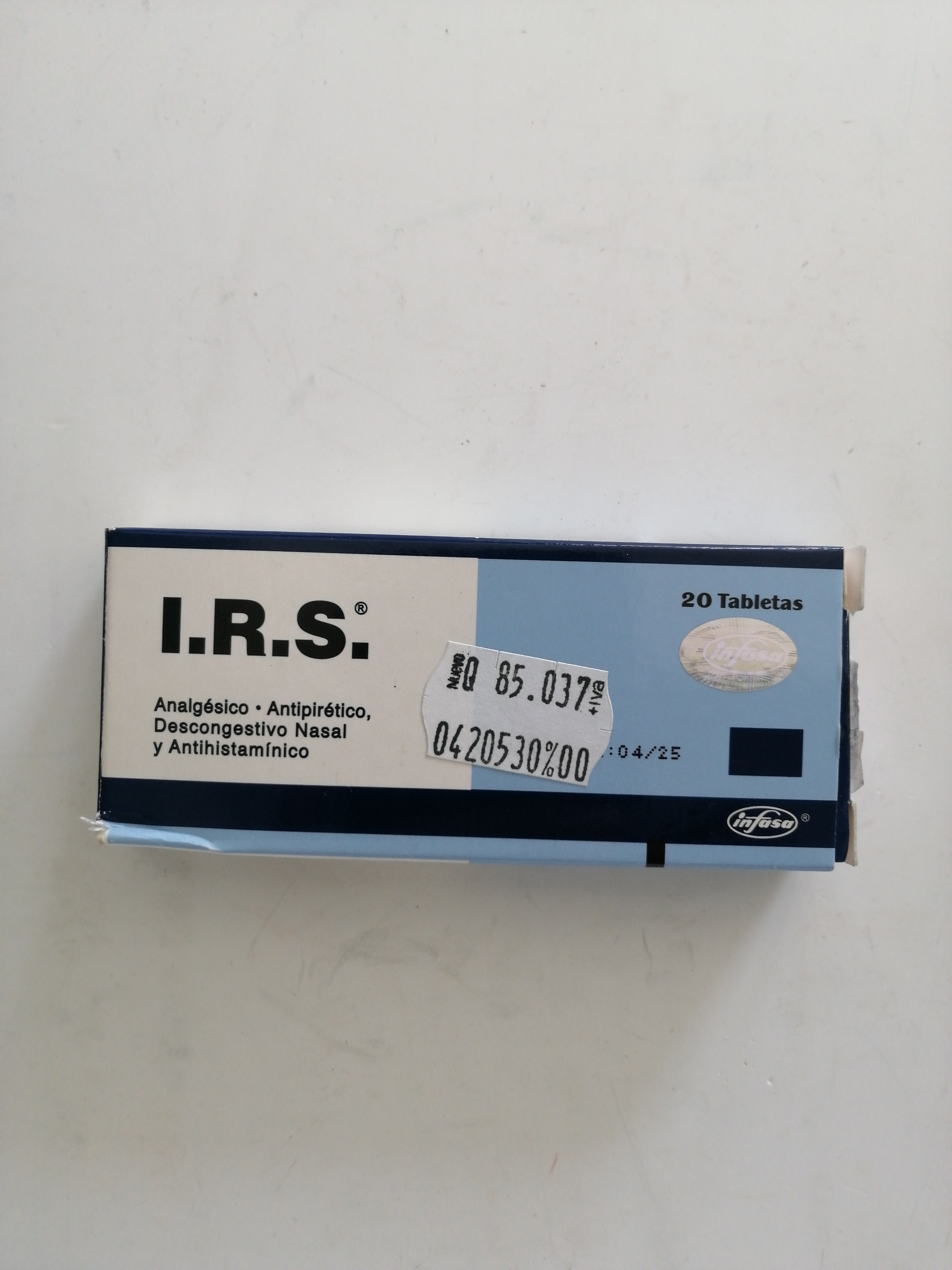 I.R.S 20 Tabletas IN - Vitalis Rx