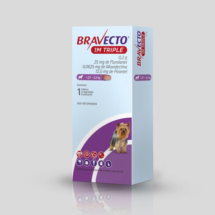 Bravecto 1M Triple 1.24 - 2.5 - Clínica veterinaria Dr. Can