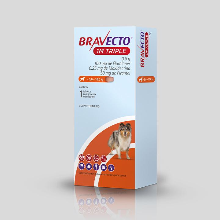 Bravecto 1M Triple 5.0 - 10kg - Clínica veterinaria Dr. Can