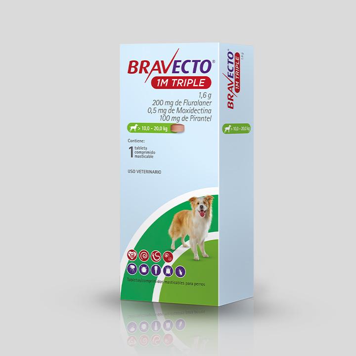 Bravecto 1M Triple 10 - 20kg  - Clínica veterinaria Dr. Can