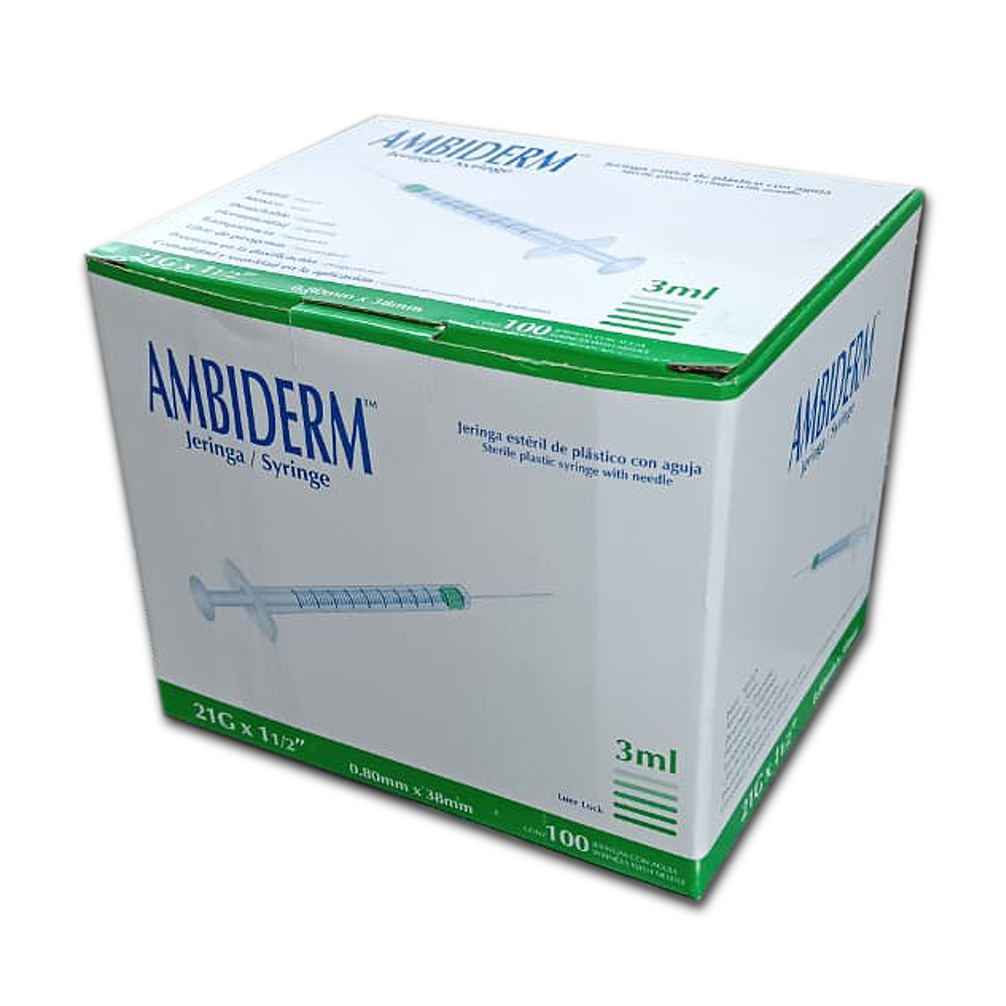 JERINGA DE 3cc 21G x 1 1_2 AMBIDERM UNIDAD - Proveedora De Salud Total, Sociedad Anonima