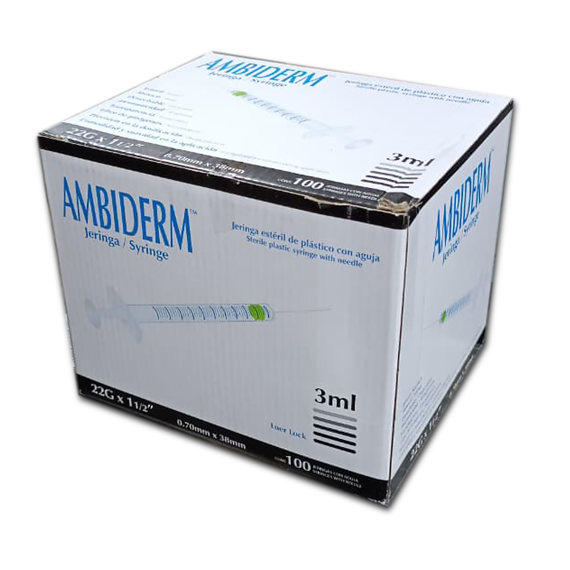 JERINGA DE 3cc 22G x 1 1_2 AMBIDERM UNIDAD - Proveedora De Salud Total, Sociedad Anonima