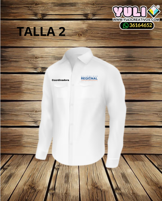 CAMISA COLUMBIA BLANCA TAMAÑO 2 MANGA LARGA - Yuli Variedades Creativas