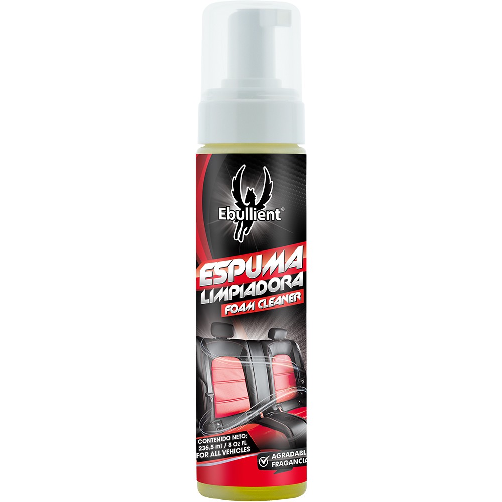 Espuma Limpiadora de Tapiceria Ebullient (236.5ml / 8 Oz) - Repuestos y Lubricantes Vicent's