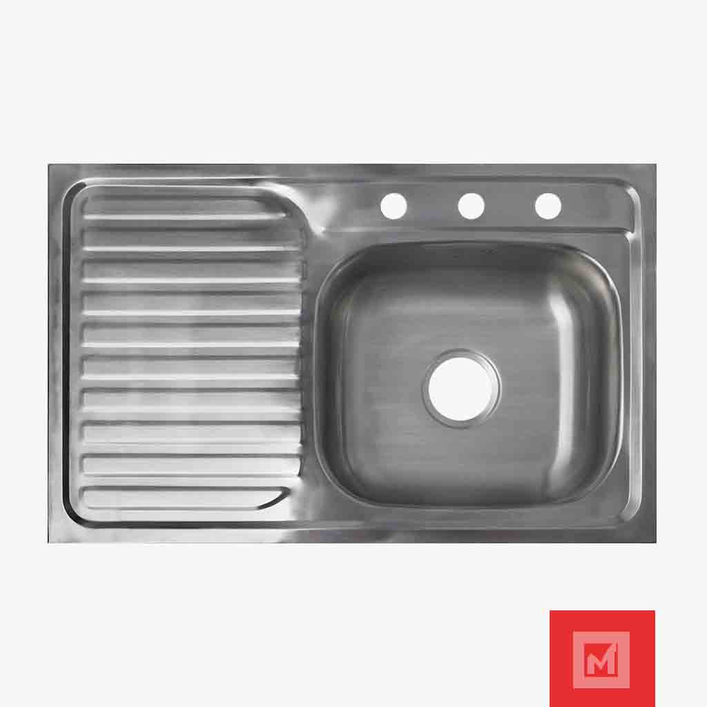 LAVATRASTO 1 FOSA CON ALA IZQUIERDA DE EMPOTRAR 50 X 100CM - GRIFER - MEGA