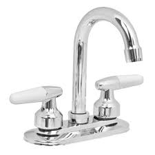 MEZCLADORA PARA LAVAMANOS PLASTICA BLANCO CUELLO CURVO MANECILLA PALANCA W85142 - KUVAL - MEGA