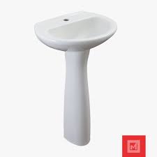 LAVAMANOS CON PEDESTAL COLOR BLANCO (SIN ACCESORIOS) - MEGA