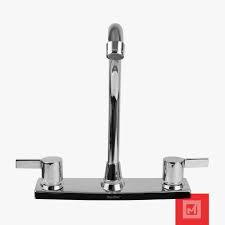 MEZCLADORA PARA LAVATRASTOS METAL CUELLO DE GANZO DE MANIJA BLANCA - GRIFER - MEGA